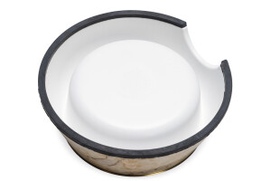 Beeztees DBL Köpek Mama Su Kabı, Mat Altın Rengi Paslanmaz Çelik, Bej Mermer Görünümlü, 14cm, 160ml - 6