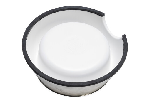 Beeztees DBL Köpek Mama Su Kabı, Mat Paslanmaz Çelik, Beyaz Mermer Görünümlü, 14cm, 160ml - 6