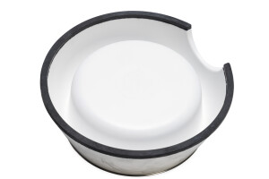 Beeztees DBL Köpek Mama Su Kabı, Mat Paslanmaz Çelik, Beyaz Mermer Görünümlü, 14cm, 160ml - 6