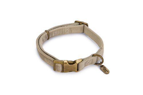 Beeztees DBL Köpek Tasması, Kadife, Gri, 35-50cm, 20mm - 1