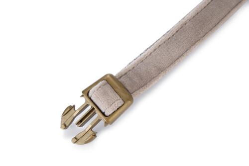 Beeztees DBL Köpek Tasması, Kadife, Gri, 48-70cm, 25mm - 3