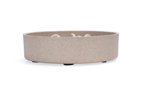 Beeztees DBL Köpek Yavaş Besleme Mama Kabı, Bambu, Bej, 17cm, 800ml - 4