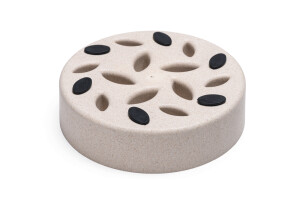 Beeztees DBL Köpek Yavaş Besleme Mama Kabı, Bambu, Bej, 17cm, 800ml - 5