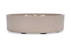 Beeztees DBL Köpek Yavaş Besleme Mama Kabı, Bambu, Bej, 21cm, 1430ml - 6