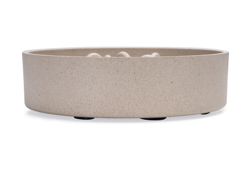 Beeztees DBL Köpek Yavaş Besleme Mama Kabı, Bambu, Bej, 21cm, 1430ml - 6