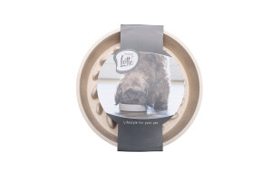 Beeztees DBL Köpek Yavaş Besleme Mama Kabı, Bambu, Bej, 21cm, 1430ml - 8