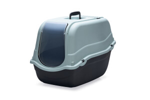 Beeztees Kapalı Kedi Tuvaleti, Açık Mavi Antrasit, 57x39x41cm - Beeztees