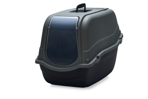 Beeztees Kapalı Kedi Tuvaleti, Antrasit Koyu Mavi, 57x39x41cm - 1