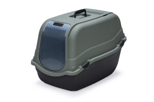 Beeztees Kapalı Kedi Tuvaleti, Koku Filtreli, Antrasit Koyu Mavi, 64x44x46cm - Beeztees