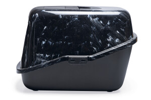 Beeztees Kapalı Kedi Tuvaleti, Koku Filtreli, Siyah Mermer Antrasit, 56x39x39cm - 2