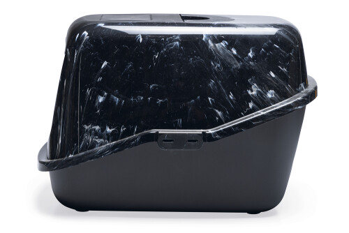 Beeztees Kapalı Kedi Tuvaleti, Koku Filtreli, Siyah Mermer Antrasit, 56x39x39cm - 2