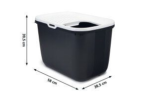 Beeztees Kapalı ve Derin Kedi Tuvaleti, Gri, 58x38,5x39,5cm - 2