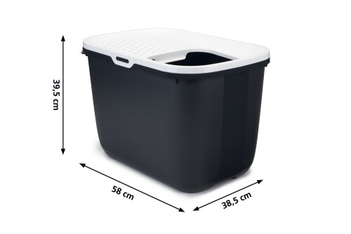 Beeztees Kapalı ve Derin Kedi Tuvaleti, Gri, 58x38,5x39,5cm - 2