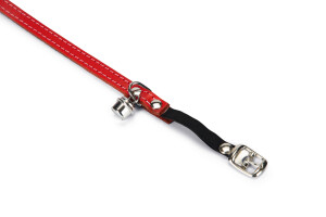Beeztees Kedi Boyun Tasması, Deri, Zilli, Kırmızı, 24-29cm - 2