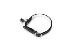 Beeztees Kedi Boyun Tasması, Deri, Zilli, Siyah, 24-29cm - Beeztees