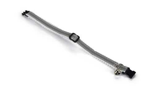 Beeztees Kedi Boyun Tasması, Fosforlu Gri Beyaz, 24,5-29,5cm - 3