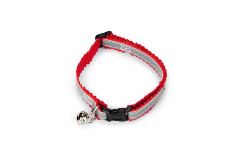 Beeztees Kedi Boyun Tasması, Fosforlu Gri Kırmızı, 24,5-29,5cm - 1