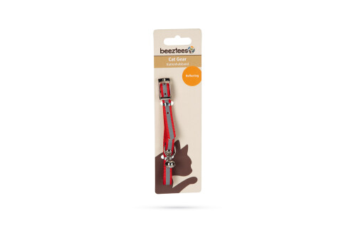 Beeztees Kedi Boyun Tasması, Fosforlu Kırmızı, 24,5-29,5cm - 2