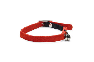 Beeztees Kedi Boyun Tasması, Süet, Kırmızı, 24-29cm - Beeztees