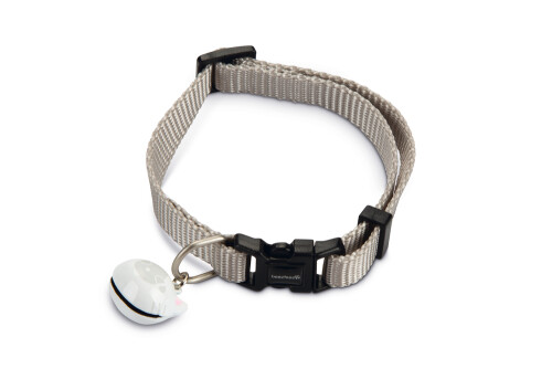 Beeztees Kedi Boyun Tasması, Zilli, Açık Gri, 20-30cm - 1