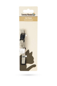 Beeztees Kedi Boyun Tasması, Zilli, Açık Gri, 20-30cm - 2