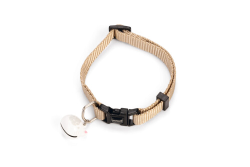 Beeztees Kedi Boyun Tasması, Zilli, Bej, 20-30cm - 1