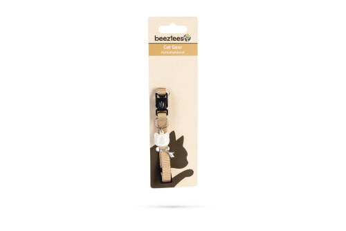 Beeztees Kedi Boyun Tasması, Zilli, Bej, 20-30cm - 2
