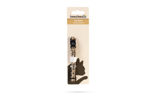 Beeztees Kedi Boyun Tasması, Zilli, Bej, 20-30cm - 2