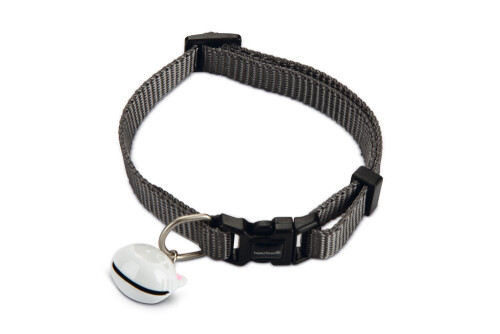 Beeztees Kedi Boyun Tasması, Zilli, Koyu Gri, 20-30cm - 1