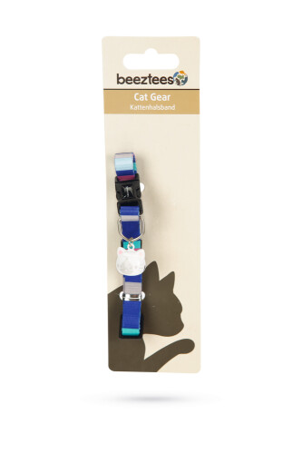 Beeztees Kedi Boyun Tasması, Zilli, Renkli Çizgili, 20-30cm - 2