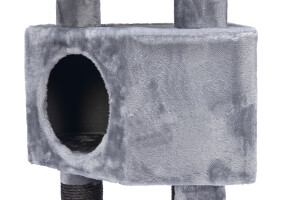 Beeztees Kedi Köşe Tırmalama ve Oyun Evi, Gri, 40x40x135cm - 20