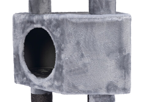 Beeztees Kedi Köşe Tırmalama ve Oyun Evi, Gri, 40x40x135cm - 20