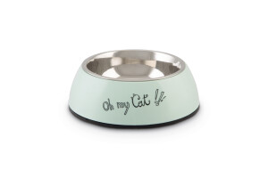 Beeztees Kedi Mama Su Kabı, Paslanmaz Çelik, Mint, 14x4,5cm, 160ml - Beeztees