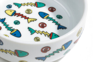 Beeztees Kedi Mama Su Kabı, Porselen, Beyaz, 11cm, 325ml - 2