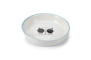 Beeztees Kedi Mama Su Kabı, Seramik, Beyaz, 16cm, 300ml - Beeztees