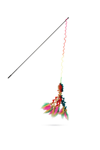 Beeztees Kedi Oltası, Yün Örgü ve Tüyler Uc, Dayanıklı ip, 46cm - 1
