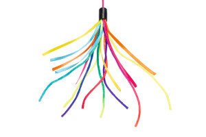 Beeztees Kedi Oltası, Zilli, Kurdelalar Uc, Uzun Dayanıklı ip-110cm, Çeşitli Renklerde, 50cm - 2