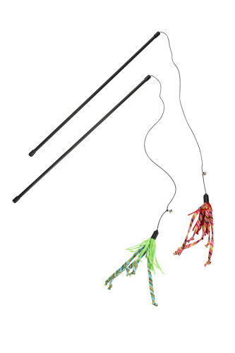 Beeztees Kedi Oltası, Zilli, Yün İpler Uc, Uzun Dayanıklı ip-70cm, Çeşitli Renklerde, 50cm - 1