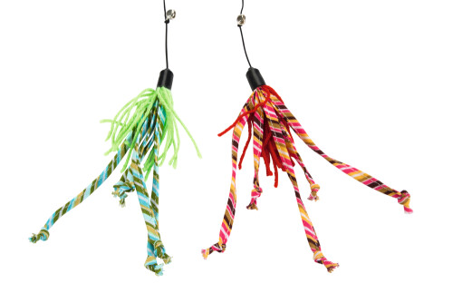 Beeztees Kedi Oltası, Zilli, Yün İpler Uc, Uzun Dayanıklı ip-70cm, Çeşitli Renklerde, 50cm - 2