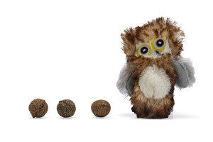 Beeztees Kedi Oyuncağı, Baykuş, Peluş, 3 Kediotu Topu, 9,5cm - 2