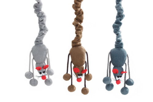 Beeztees Kedi Oyuncağı, Elastik Kuyruklu Fare, Asılabilir, Çeşitli Renklerde, 52cm - 1