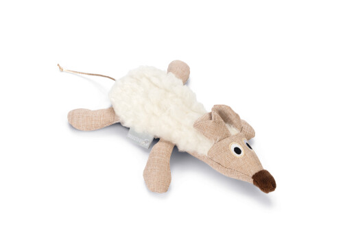 Beeztees Kedi Oyuncağı, Fare, Peluş, Beyaz, 17x13x4cm - 1