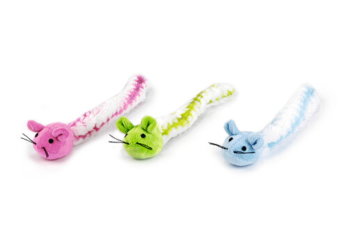 Beeztees Kedi Oyuncağı, Fare, Peluş ve Peluş Kuyruklu, Çeşitli Renklerde, 29x6x4cm - 1