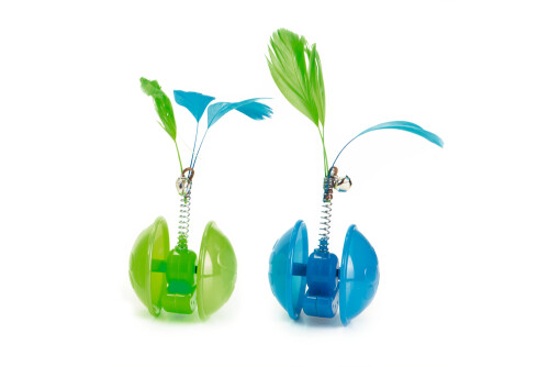 Beeztees Kedi Oyuncağı, Hareketli Tüylü Top, 5cm - 1