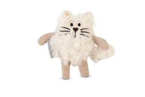 Beeztees Kedi Oyuncağı, Kedi, Peluş, Beyaz, 15x10x3cm - 1