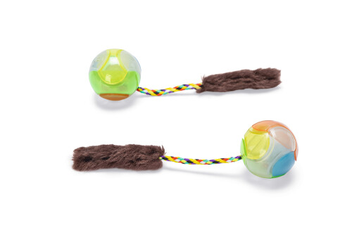 Beeztees Kedi Oyuncağı, Kuyruklu Top, 2 Adet, Çeşitli Renklerde, 18x4,5x4,5cm - 1