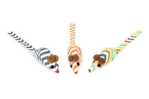 Beeztees Kedi Oyuncağı, Renkli Fare, 3 Adet, 4cm - 1