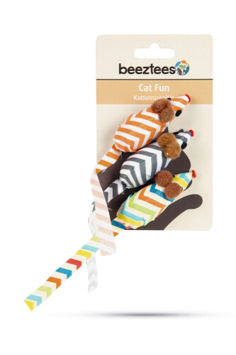 Beeztees Kedi Oyuncağı, Renkli Fare, 3 Adet, 4cm - 2