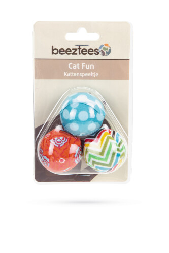 Beeztees Kedi Oyuncağı, Renkli Kumaş Top, 3 Adet, 4cm - 2