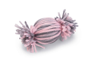 Beeztees Kedi Oyuncağı, Top, Yün, Pembe ve Gri, 10x5x5cm - 1